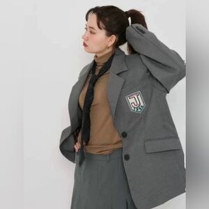 Women grey color suit oversized style